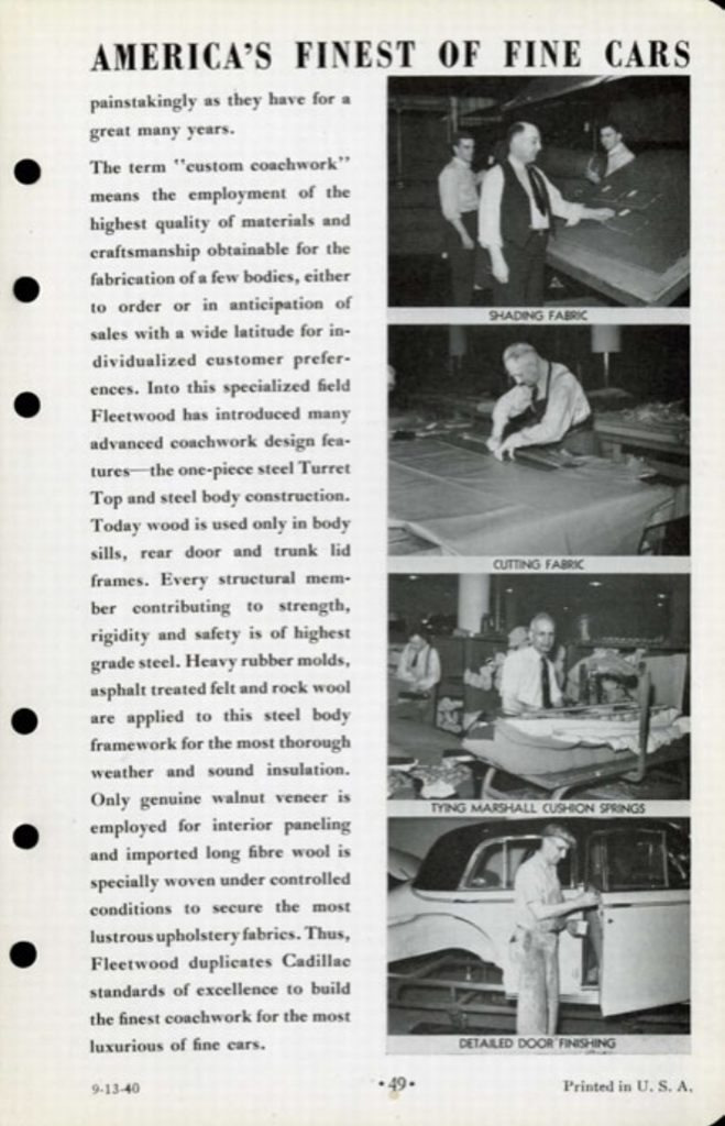 1941 Cadillac Salesmans Data Book Page 15